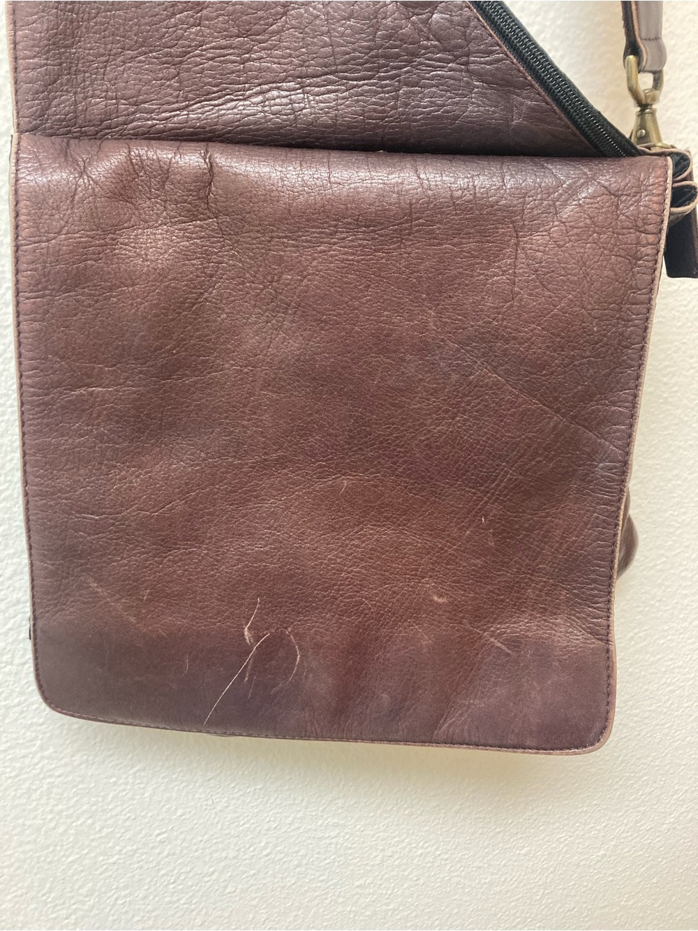RALPH LAUREN Vintage Brown Leather Sling Messenger Bag - Picture 3 of 11